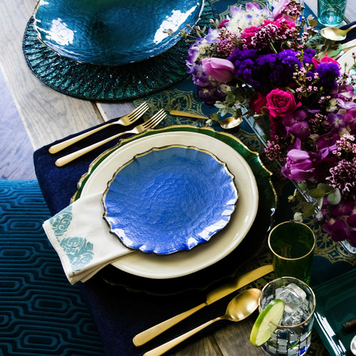Vietri Baroque Glass Cobalt Blue Dinnerware Vietri Baroque Glass Cobalt Blue Dinnerware